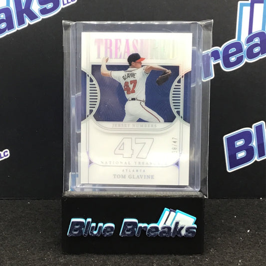 2023 Panini National Treasures Treasured Jersey Number Tom Glavine 38/47 #TJN-TG Braves