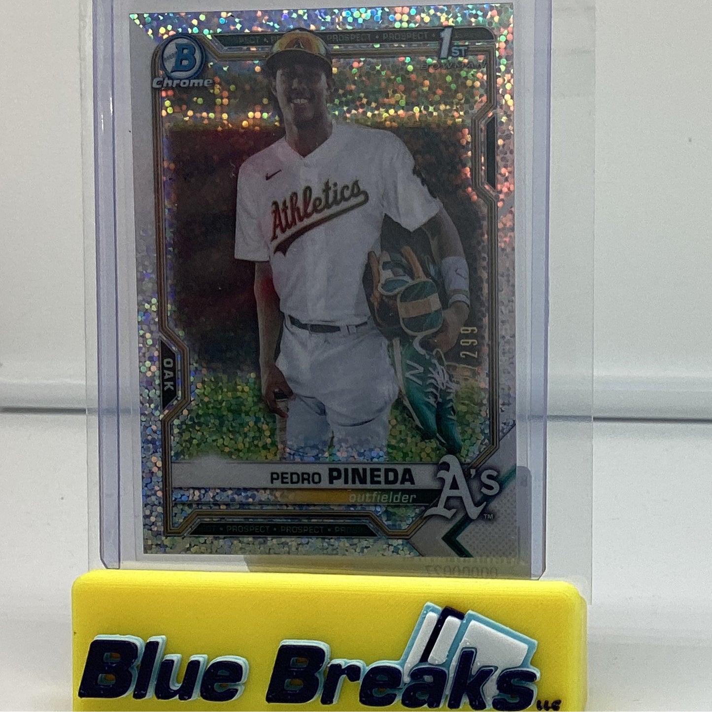 2021 Bowman Chrome Speckle Pedro Pineda 222/299 #BCP-216 Athletics