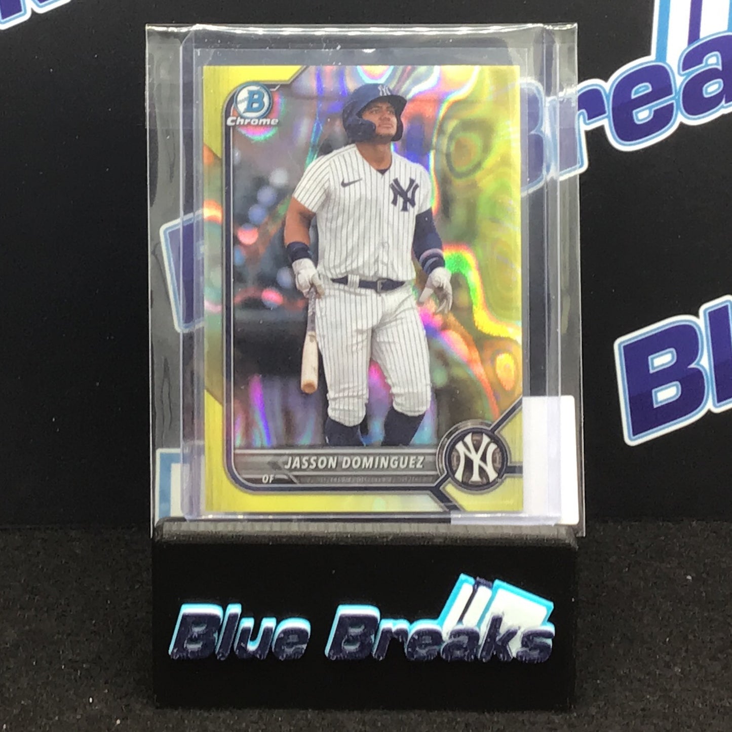2022 Bowman Chrome Yellow Wave Refractor Jasson Dominguez 56/75 #BDC-75 Yankees