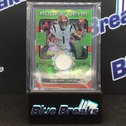 2021 - Panini Prizm - Ja'Marr Chase - Rookie Gear - RG-7 - Green - Cincinnati Bengals