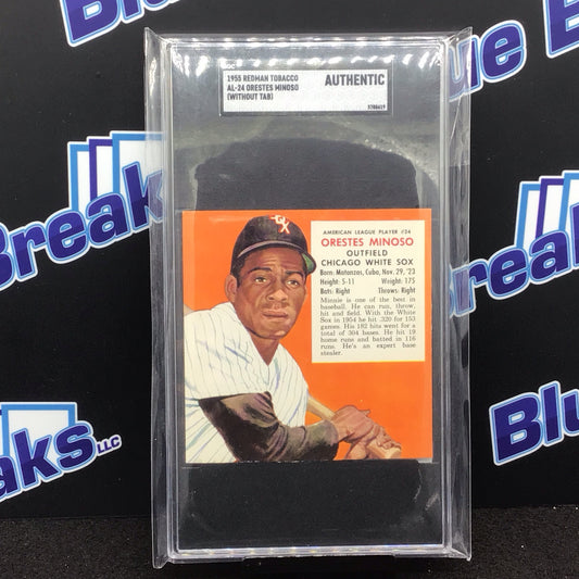 1955 Redman Tabacco Orestes Minoso (without tab) #AL-24 SGC Authentic