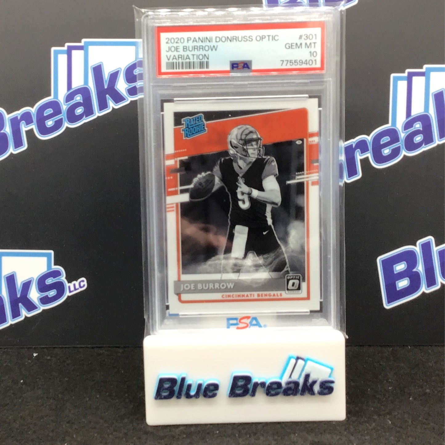 2020 Panini Donruss Optic - Joe Burrow - Variation - #301 - PSA 10 - Rated Rookie - Cincinnati Bengals