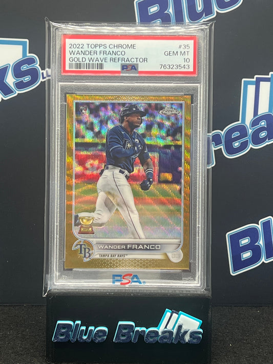 2022 Topps Chrome Wander Franco Gold Wave Refractor PSA 10