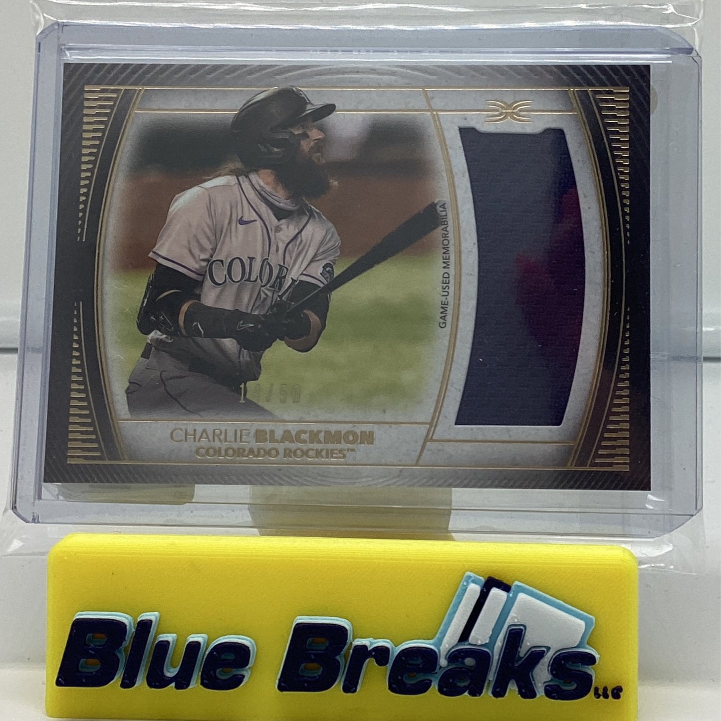 2021 Topps Definitive - Charlie Blackmon jumbo relic 14/50 #DJR-CB