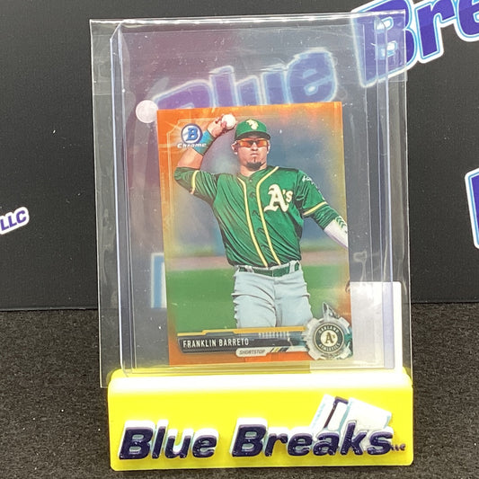 2017 Bowman Chrome Orange Refractor Franklin Barreto 08/25 #BCP115 Atheletics