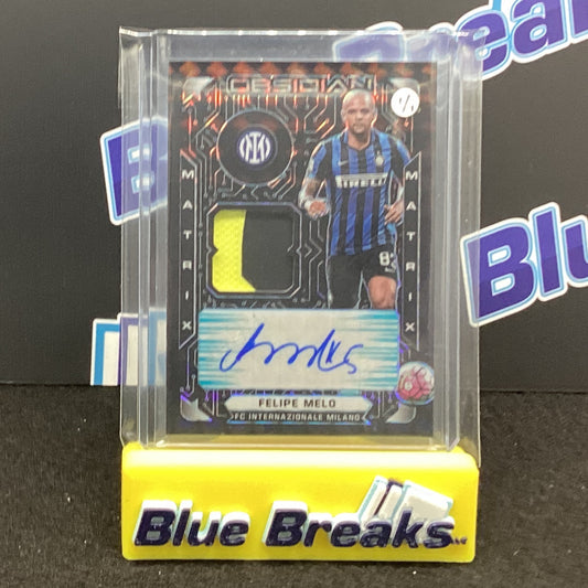 2021 Panini Obsidian Soccer Matrix Felipe Melo relic auto 1/1 MM-FM FC Internazionale Milano