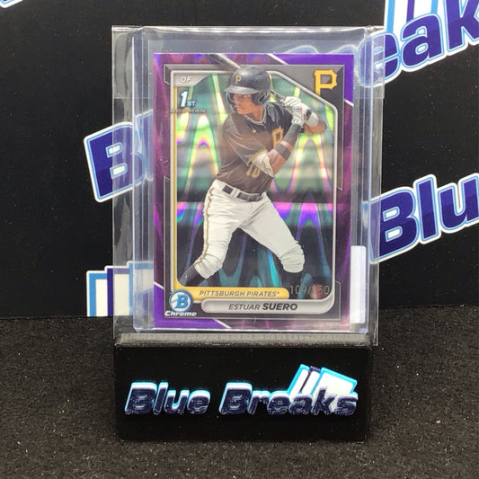 2024 Bowman Chrome Prospects 1st Purple Lava Refractor Estuar Suero 109/250 #BCP-63 Pirates