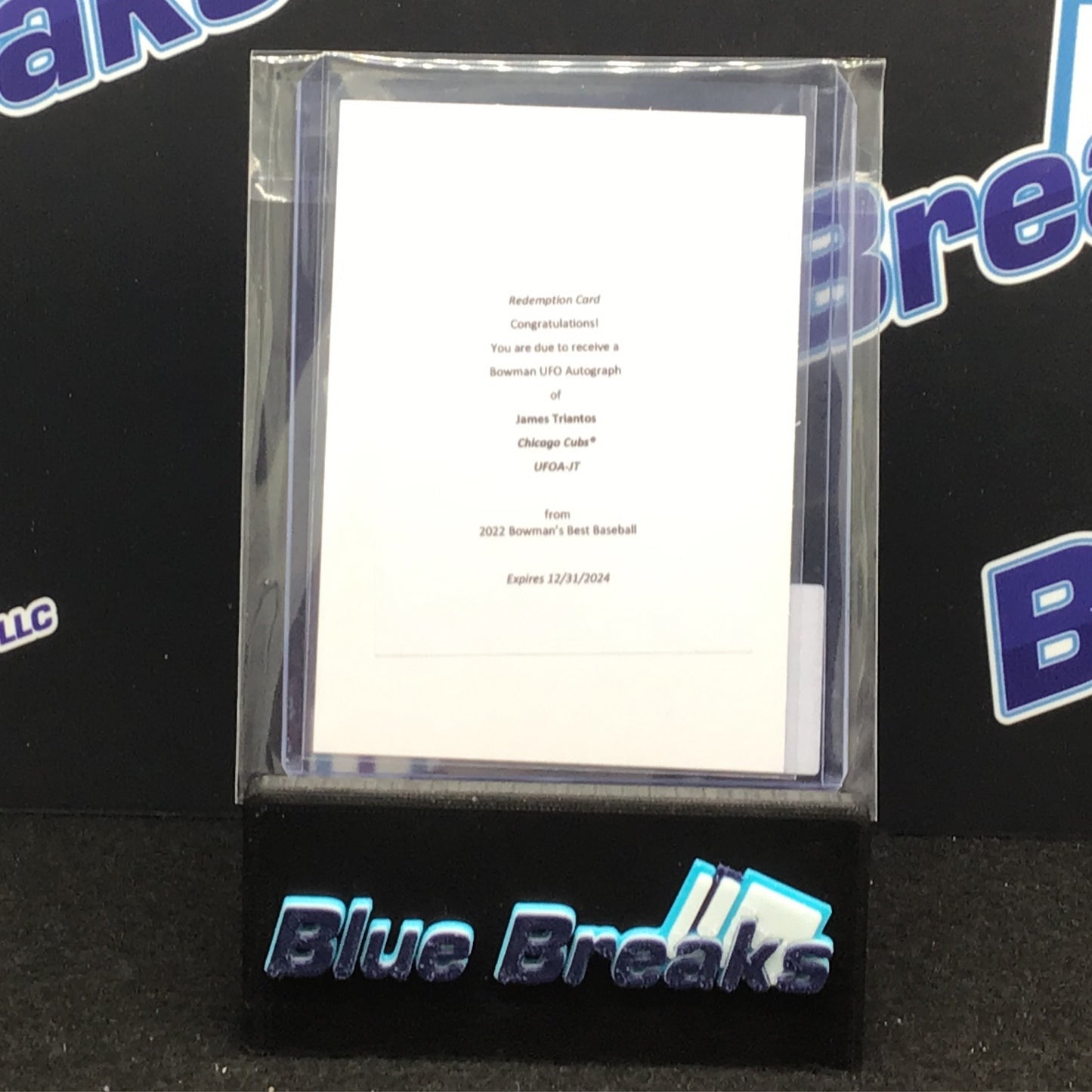 2022 Bowman's Best UFO James Triantos auto redemption #UFOA-JT Cubs