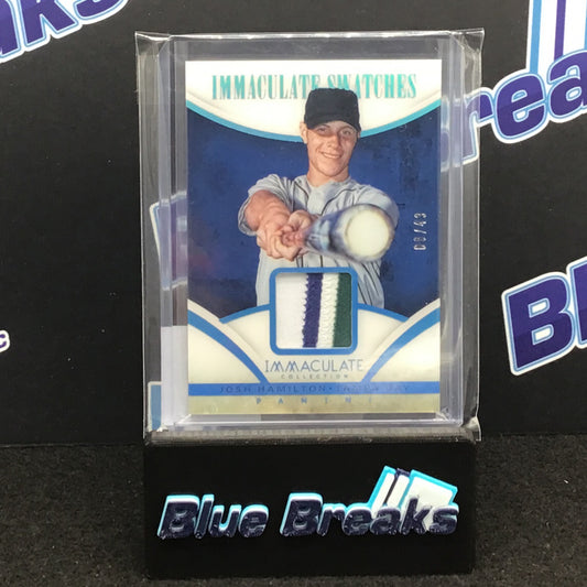 2014 Panini Immaculate Collection Josh Hamilton relic 08/49 #27 Rays