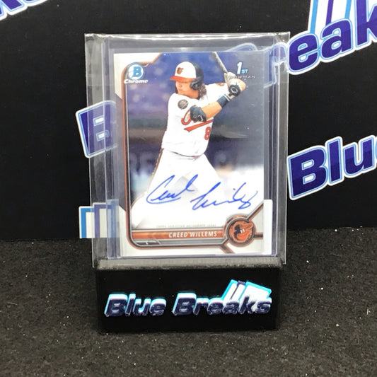 2022 Bowman Chrome 1st Bowman Creed Willems auto #CPA-CW Orioles