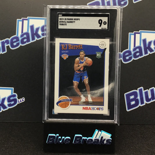 2019-20 Panini Hoops Tribute RJ Barret #298 SGC 9 Knicks