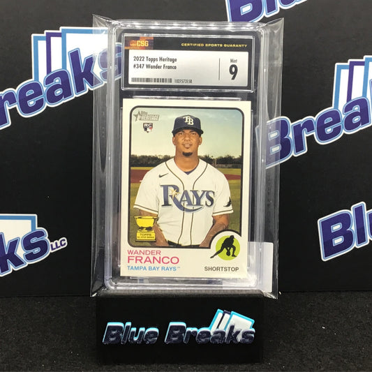 2022 Topps Heritage Wander Franco #347 CSG 9 Rays