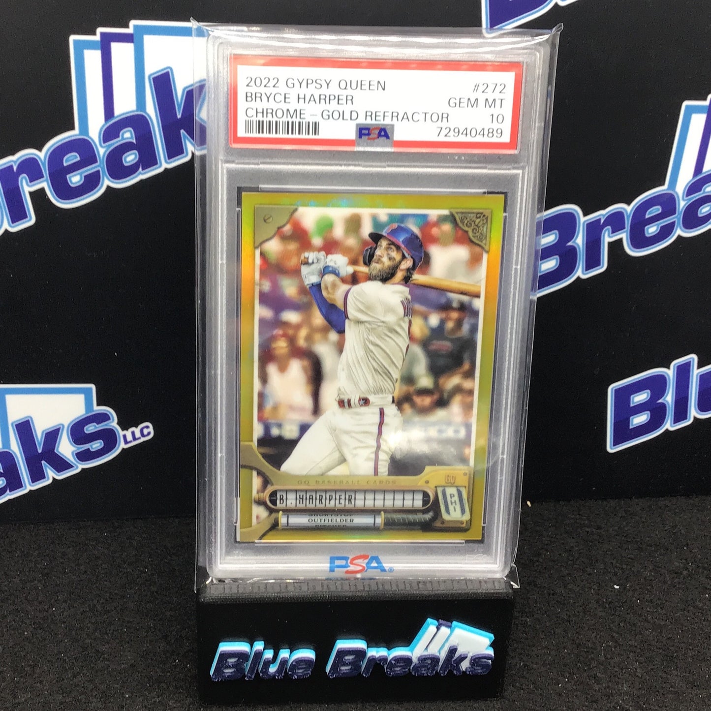 2022 Gypsy Queen - Bryce Harper - Chrome Gold Refractor - 272 - PSA 10 19/50 - Washington Nationals