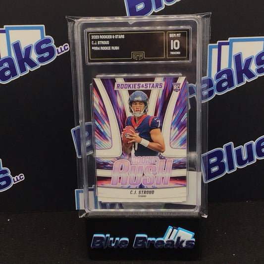 2023 Panini Rookies & Stars Rookie Rush RC CJ Stroud #RR-4 GMA 10 Texans
