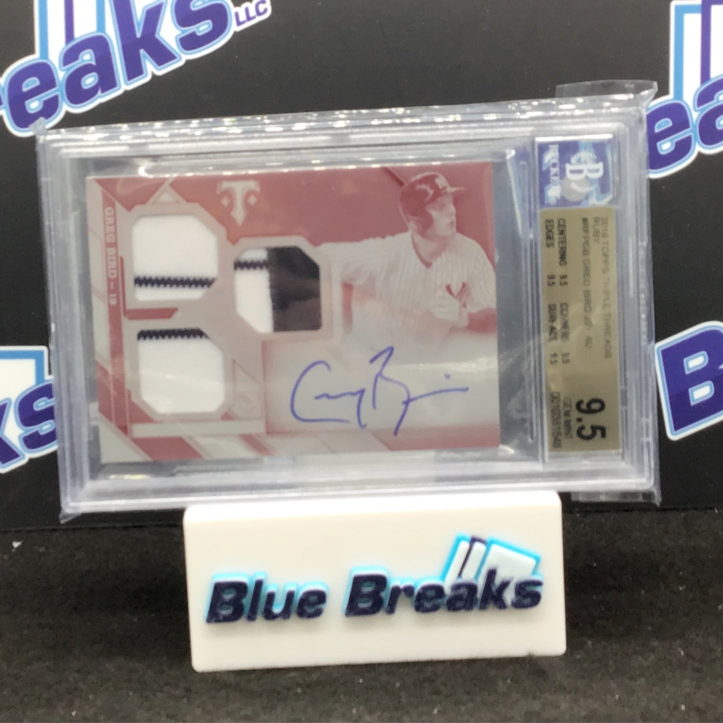 2016 Topps Triple Threas - Greg Bird - 1/1 - New york Yankees - Beckett 9.5