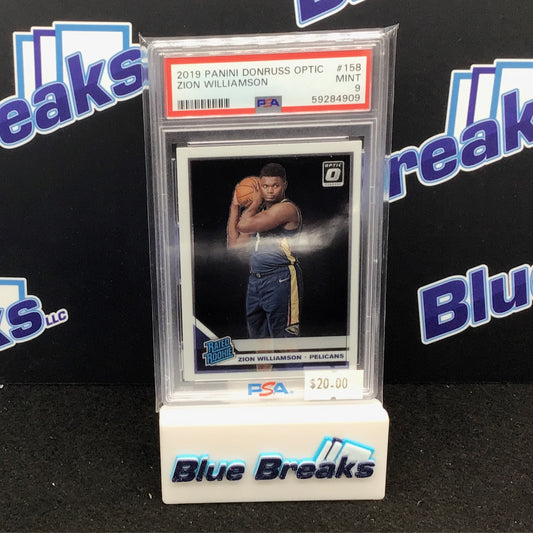 2019 Panini Donruss Optic Rated Rookie Zion Williamson #158 PSA 9 Pelicans