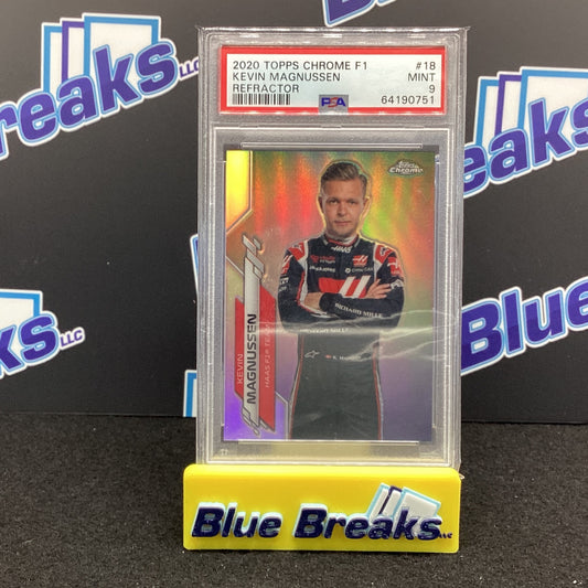 2020 Topps Chrome F1 - Kevin Magnussen Refractor #18 PSA 9