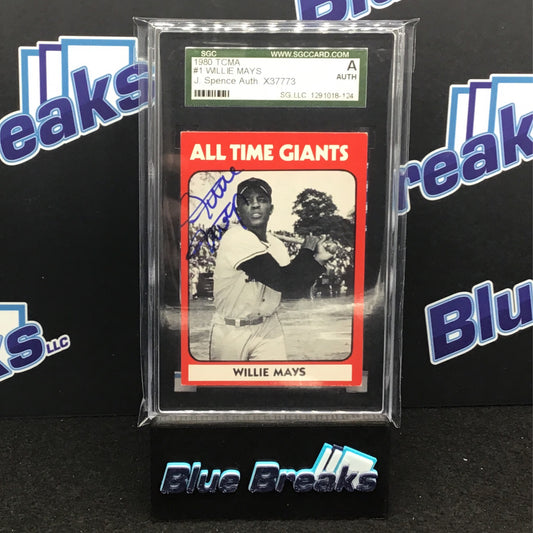 1980 TCMA All Time Giants Willie Mays auto #1 SGC/JSA auth