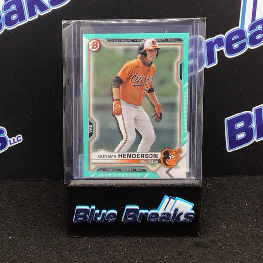 2021 Bowman Draft Aqua Gunnar Henderson 29/199 #BD-175 Orioles