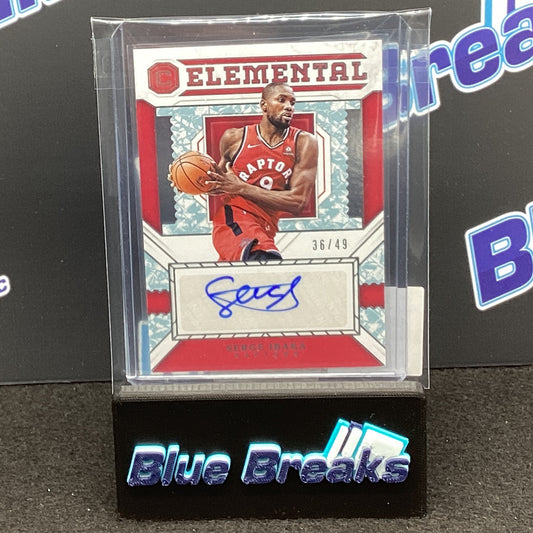 2018-19 Panini Cornerstones Elemental Serge Ibaka auto 36/49 #ES-SIB Raptors