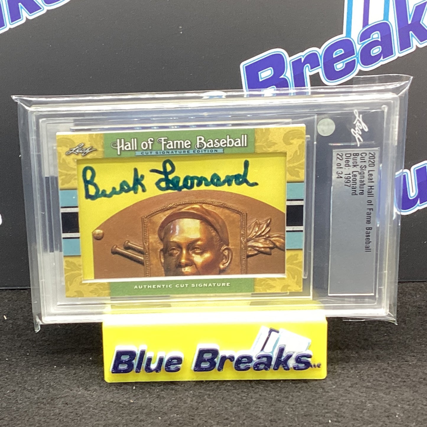 2020 Leaf Hall of Fame Cut Signature Buck Leonard 22/34