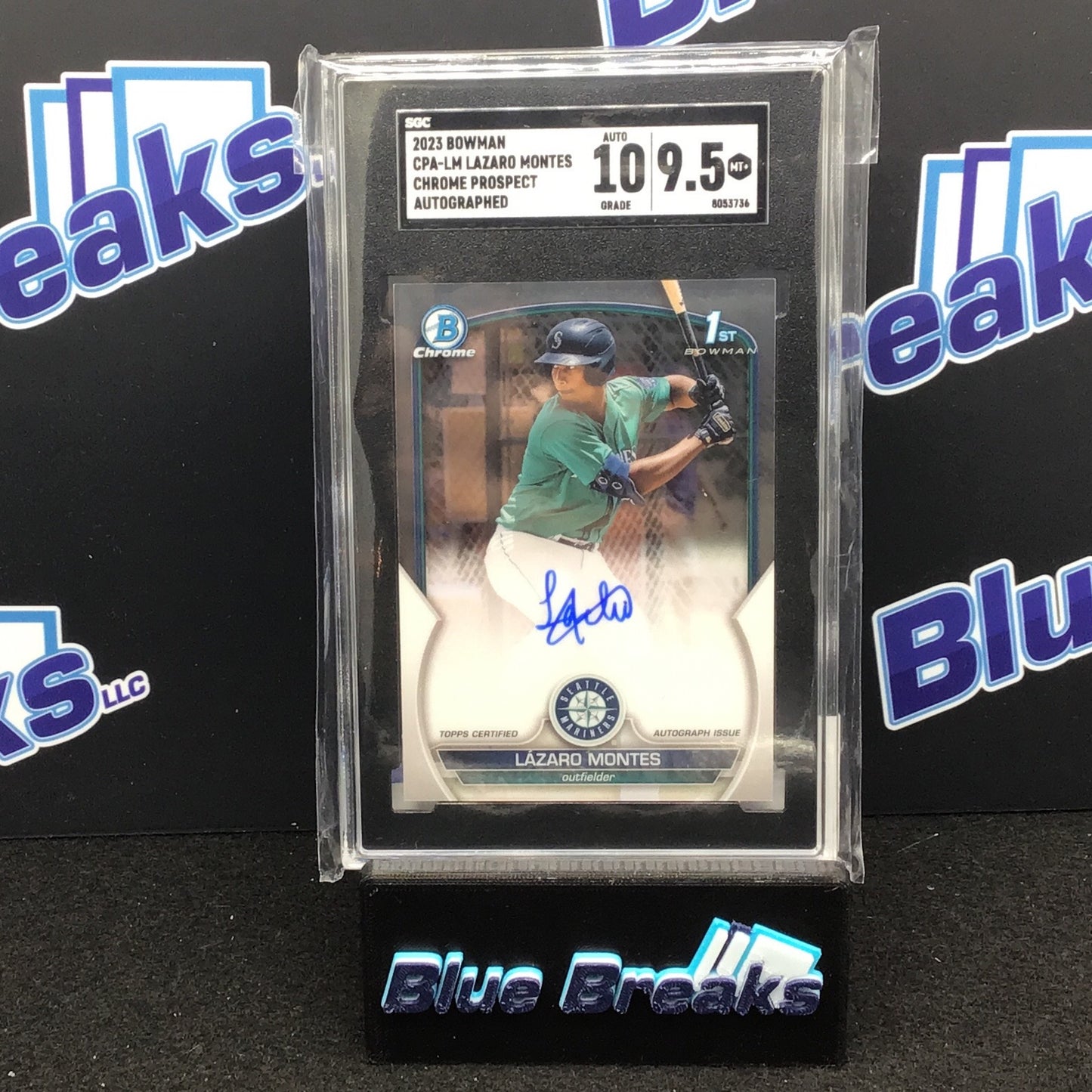 2023 Bowman Chrome Prospect Lazaro Montes auto #CPA-LM SGC 9.5 10 Mariners
