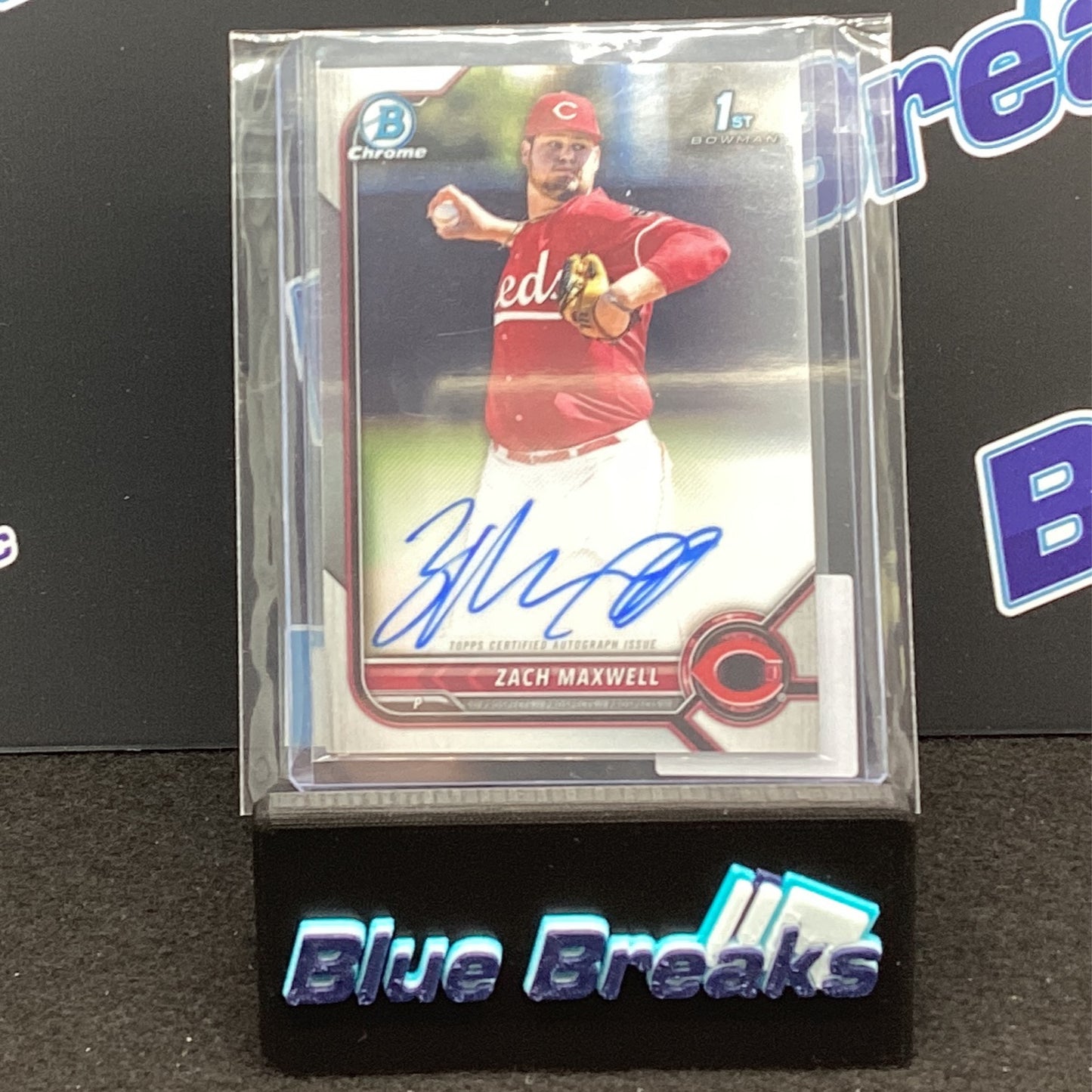 2022 Bowman Chrome 1st Bowman Zach Maxwell auto #CDA-ZM Reds