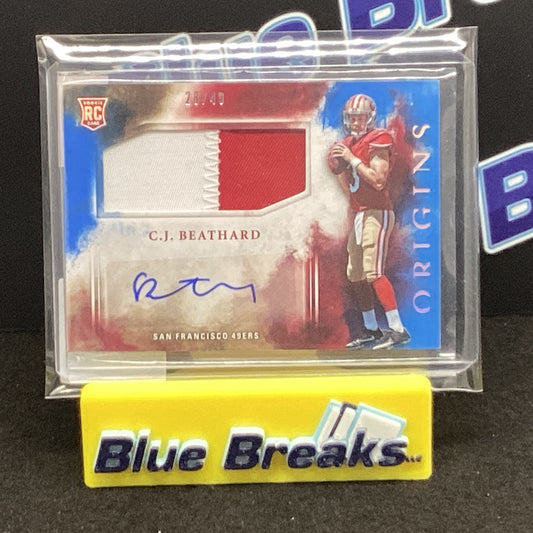 2017 Panini Donruss Origins CJ Beathard auto relic 28/49