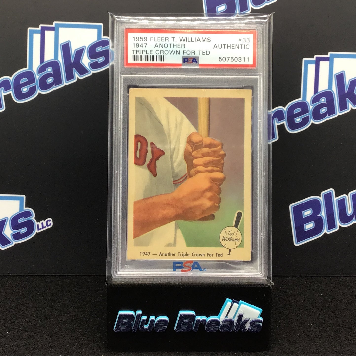 1959 Fleer - Ted Williams - 1947 Another Triple Crown For Ted - Boston Red Sox - PSA Authentic