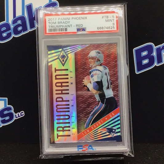 2017 Panini Phoenix Triumphant Red Tom Brady #TB-5 PSA 9 Patriots