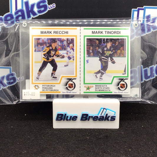 1991 Diner Kraft Dinner Rechhi #2 Tinordi #22 uncut Penguins Stars