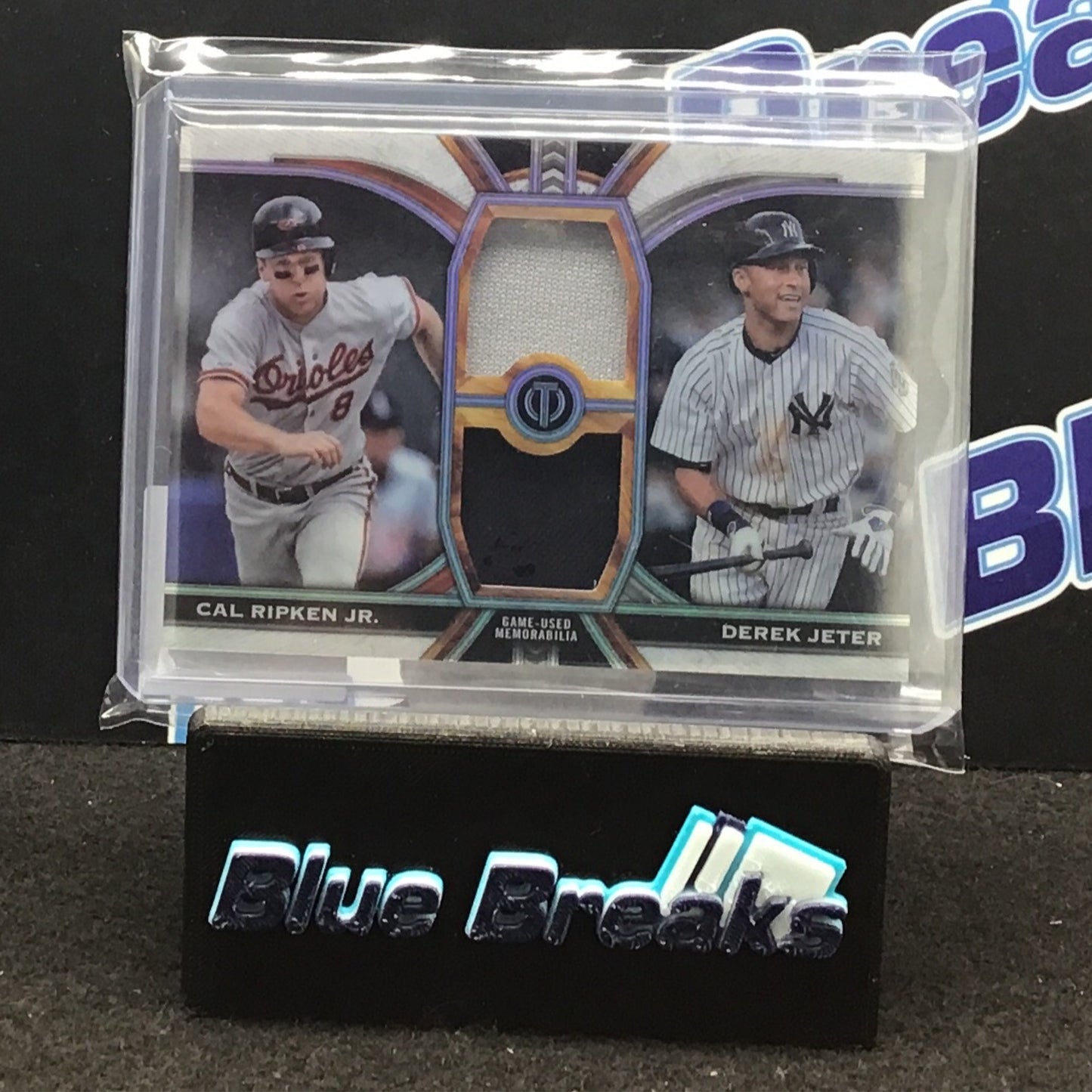 2023 Topps Tribute Dual Relic Ripken Jr Jeter 140/199 #DR-RJ Orioles/Yankees