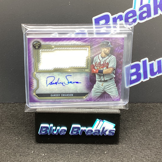 2020 Topps Triple Threads Dansby Swanson jumbo relic auto 46/75 #ASJR-DS Braves