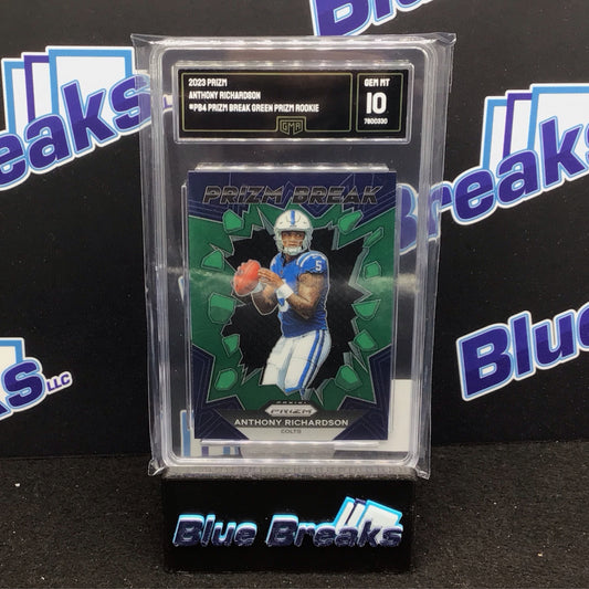 2023 Panini Prizm Prizm Break Green Prizm Rookie Anthony Richardson #PB-4 GMA 10 Colts