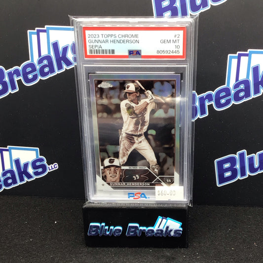 2023 Topps Chrome Sepia Gunnar Henderson #2 PSA 10 Orioles
