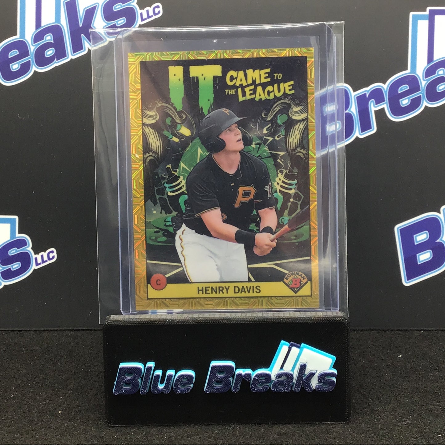 2022 Bowman - Henry Davis - IT came to the League - Gold Mojo - Pittsburgh Pirates