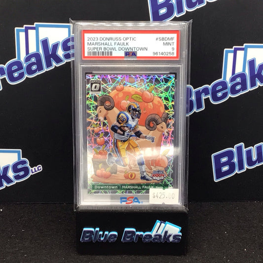 2023 Panini Donruss Optic Super Bowl Downtown Marshall Faulk #SBD-MF PSA 9 Rams