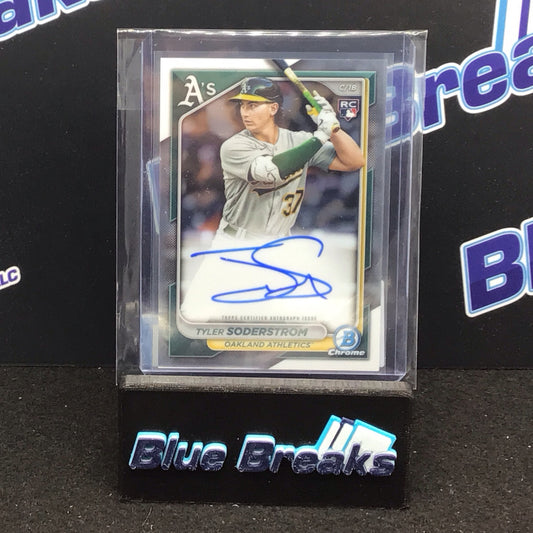 2024 Bowman Chrome Rookie Tyler Soderstrom Auto RC #CRA-TS - Oakland Athletics