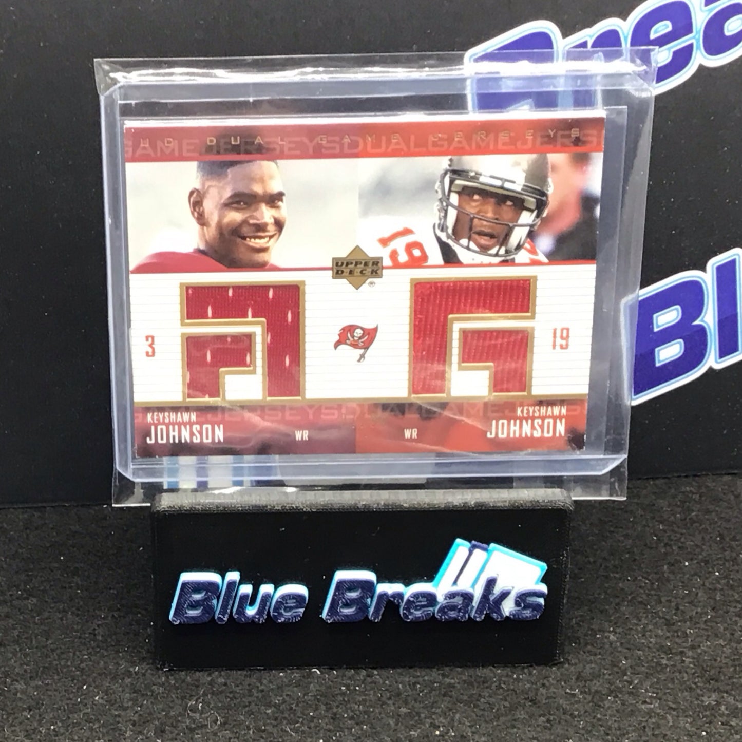2003 Upper Deck Dual Game Jerseys Keyshawn Johnson 07/99 #DGJ-KJ - Tampa Bay Buccaneers
