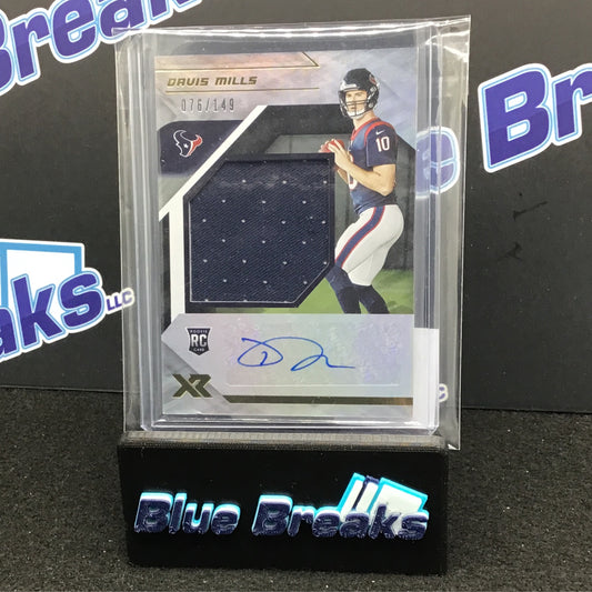 2021 Panini Xr Davis Mills auto relic 076/149 RC #RXA-DMI Texans