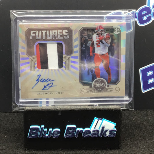 2020 Panini Legacy Future Patches Auto Zach Moss 249/299 #FP-ZM