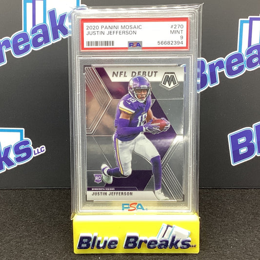 2020 Panini Mosaic - Justin Jeferson - Minnesota Vikings - RC - #270 - NFL Debut - PSA 9