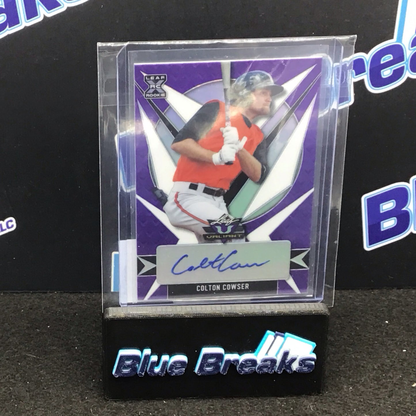2021 Leaf Valiant purple Colton Coswers auto 23/50 #BA-CC1 Orioles