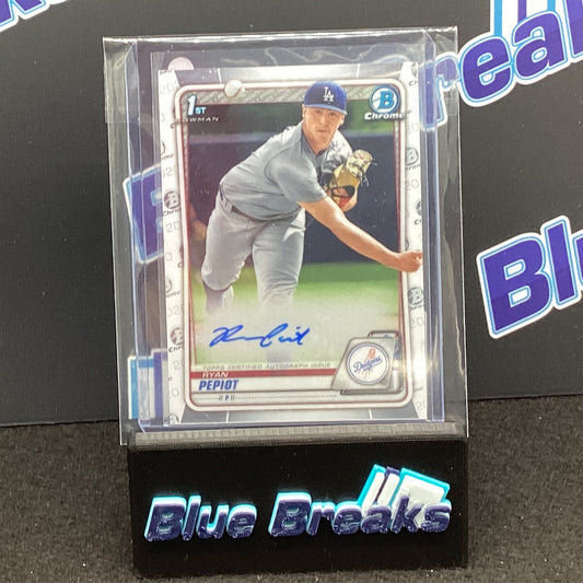 2020 Bowman Chrome 1st Bowman Ryan Pepiot auto #CPA-RPE Dodgers