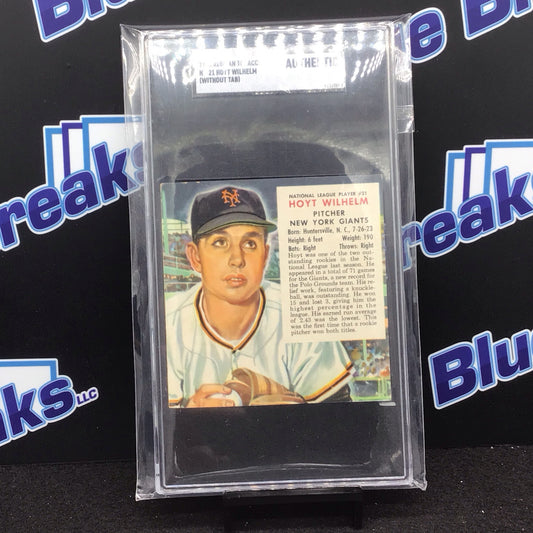 1953 Redman Tabacco Hoyt Wilhelm (without tab) #NL-21 SGC Authentic