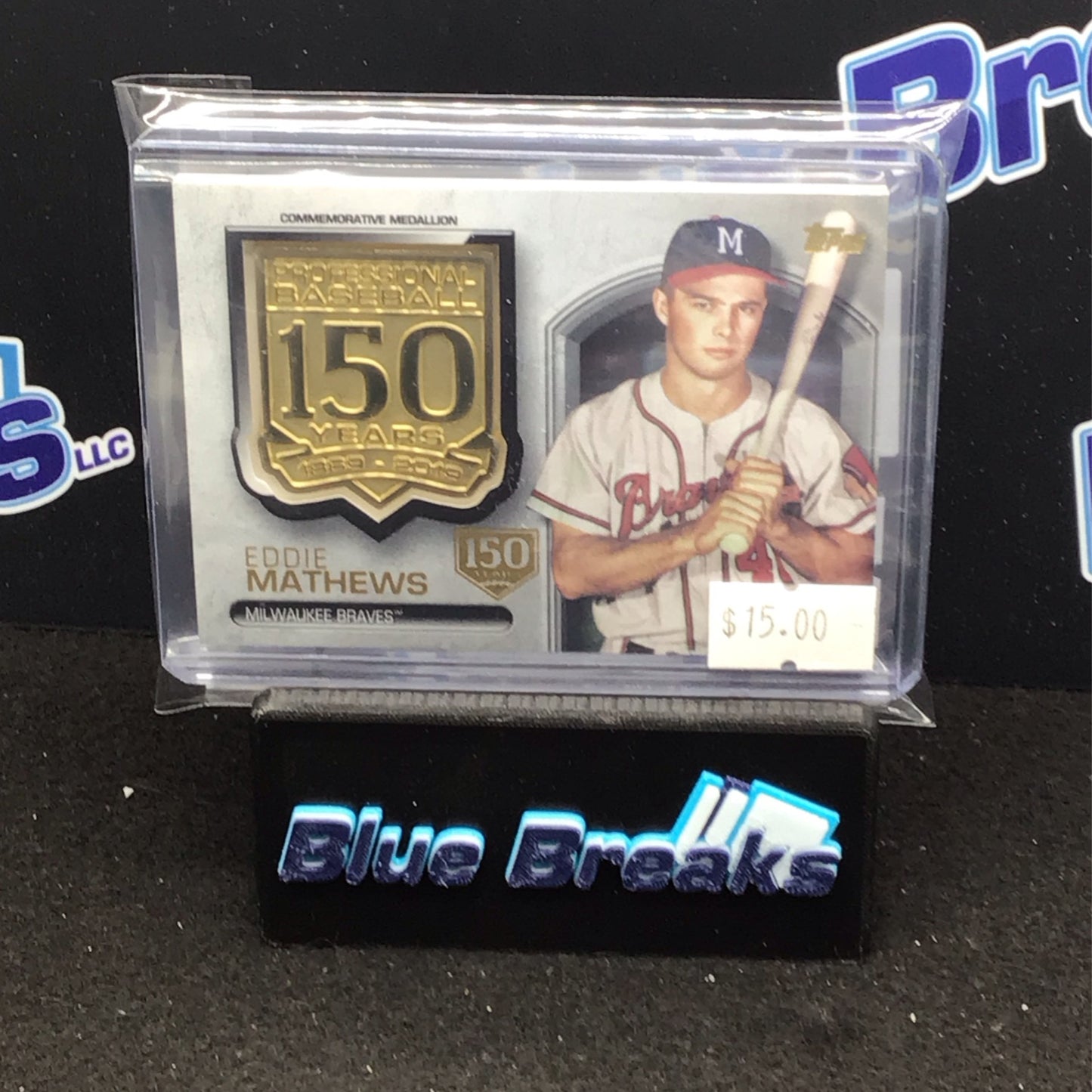 2019 Topps Series Two Eddie Mathews 150th Anniversary Commemorative Medallion 060/150 #AMM-EMA Braves