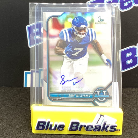 2022 Topps Bowman U 1st Bowman Chrome Sam Williams auto BCPA-SW