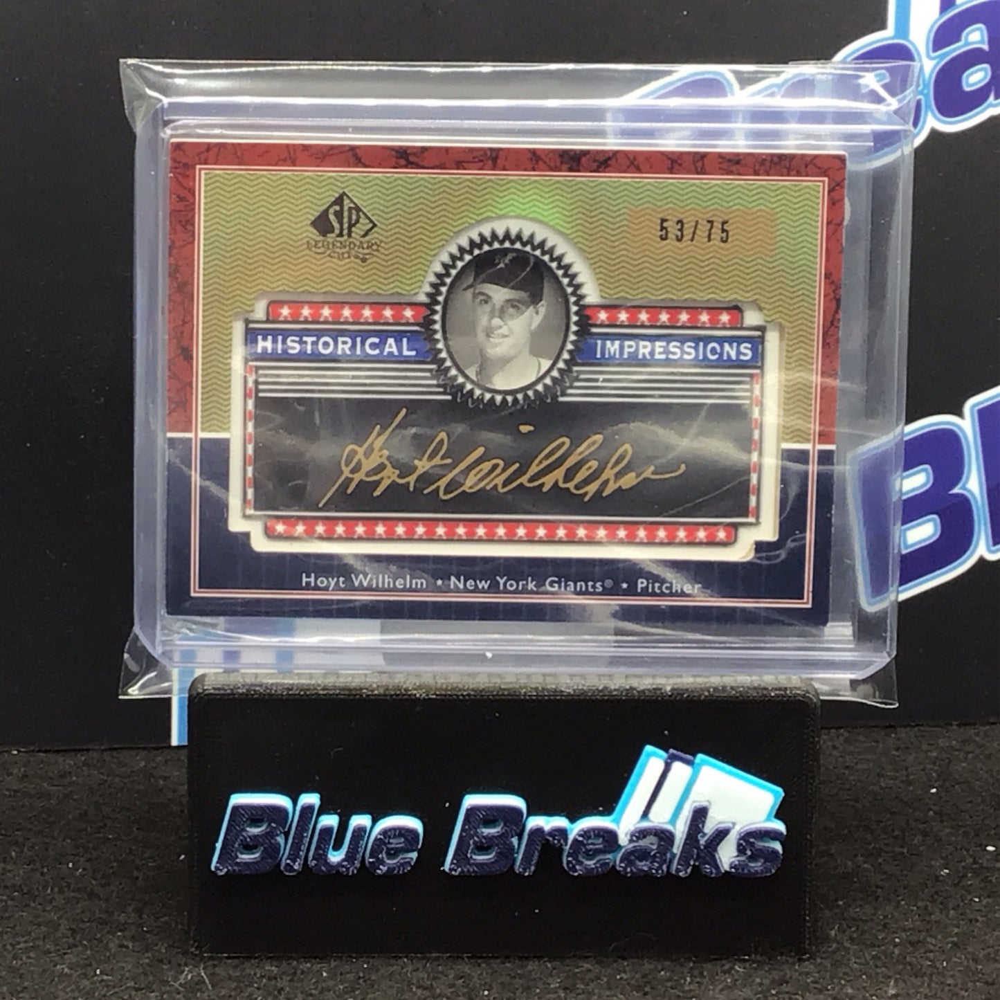 2003 SP Legendary Cuts Historical Impressions Hoyt Wilhelm 53/75 #L-HO Giants