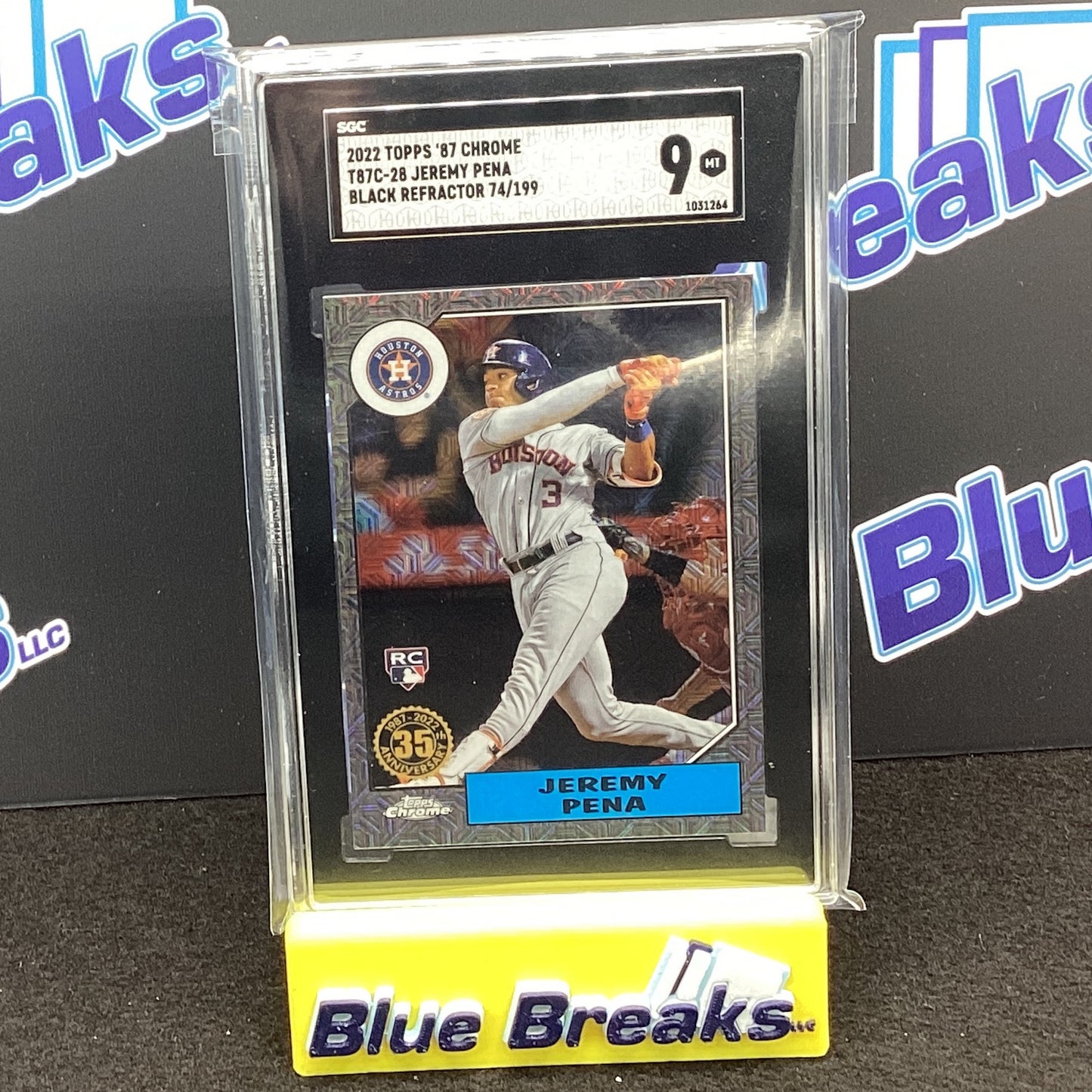 2022 Topps '87 Chrome Black Refractor Jeremy Pena 74/199 #T87C-28 SGC 9 Astros