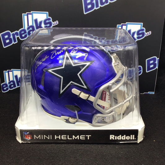Mini Helment Cowboys Thomas Everett auto JSA COA